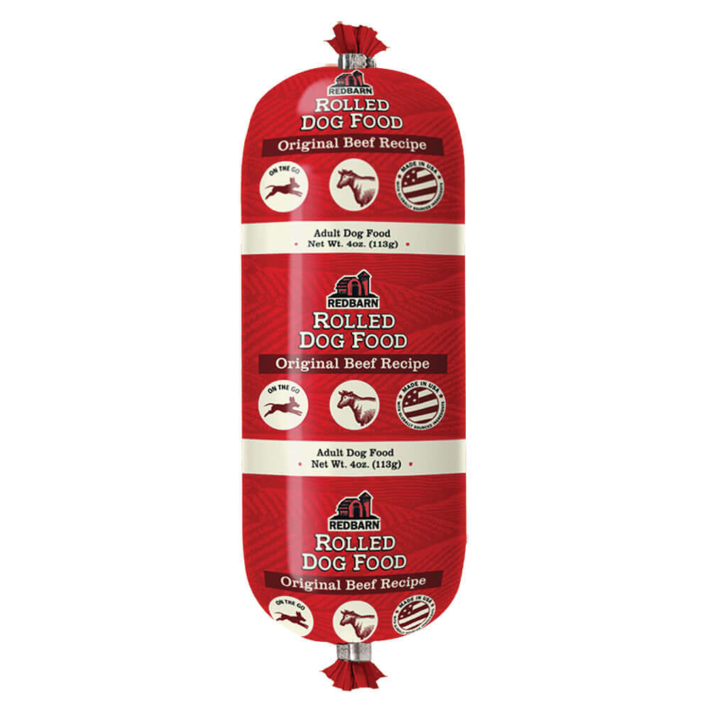 4oz Travel size of Beef Dog Food Roll