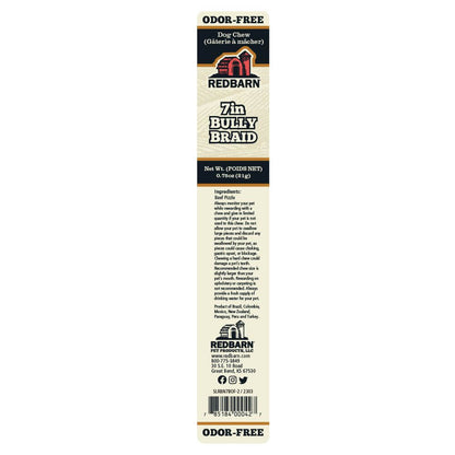 Redbarn Odor-Free Braided Bully Stick - Ingredient & Safety Warning Label