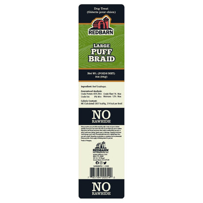 Redbarn Puff Braid - Ingredients and Safety Warning Label