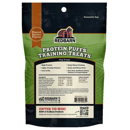 Redbarn Protein Puffs Training Treats Peanut Butter Flavor - Back cover