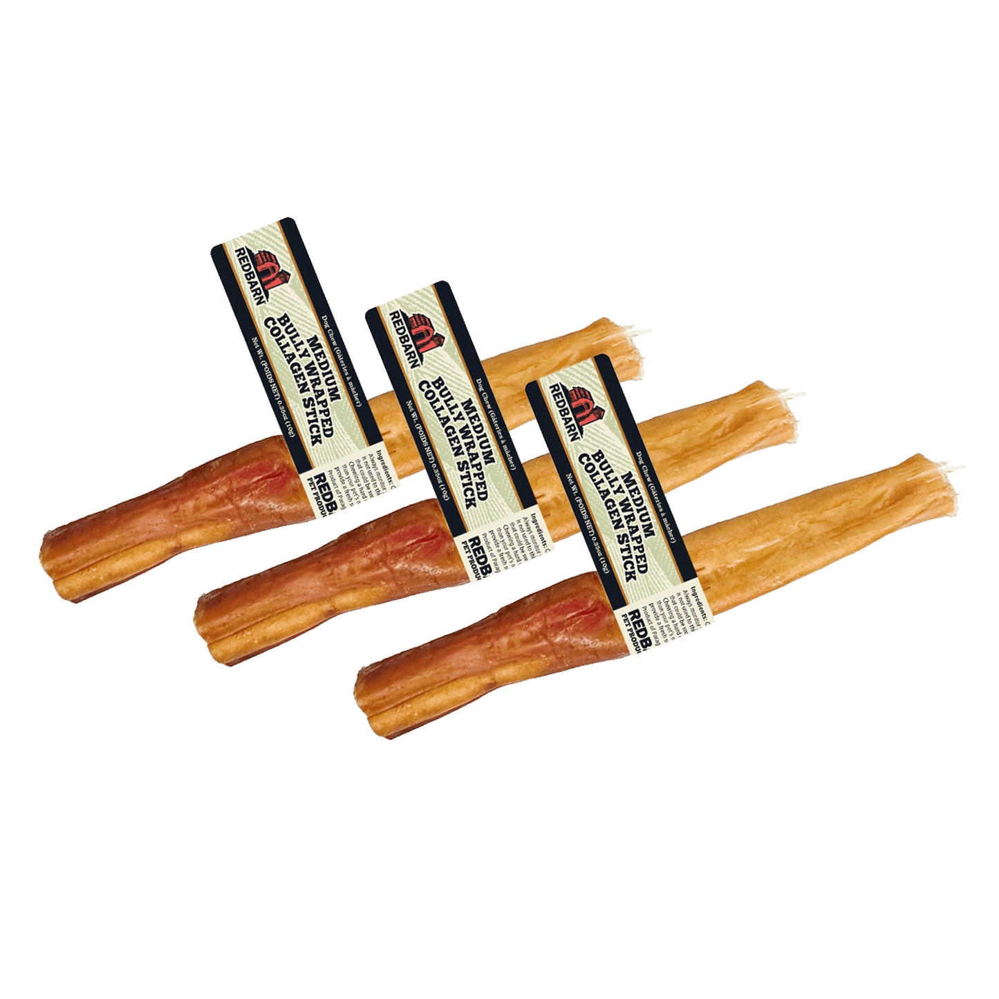 An image showing the Medium Bully Wrapped Collagen Stick - 3 pack