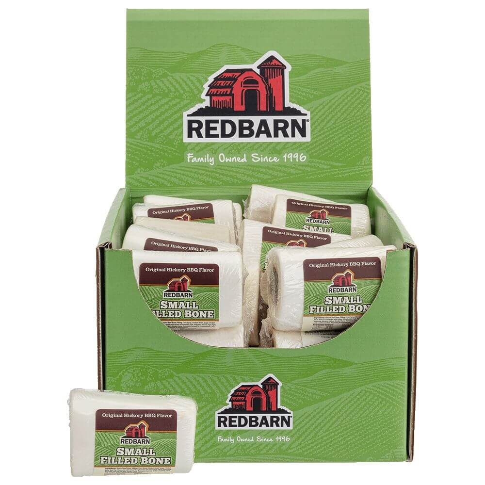 Product image of the Redbarn Small Filled Bone Hickory BBQ Flavor - Case of 50