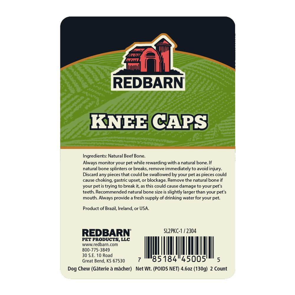 Redbarn Knee Caps - Ingredients & Safety Warning Label