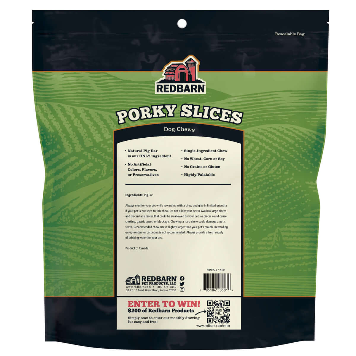 Redbarn Porky Slices - Back cover