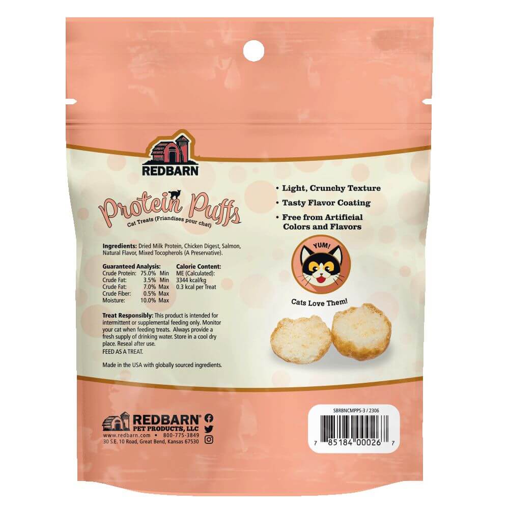 Redbarn Protein Puffs Salmon Flavor - Back cover