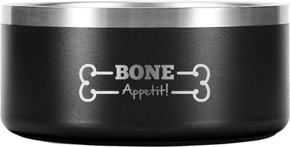 Redbarn Stainless Steel Bowl which reads Bone Appetit