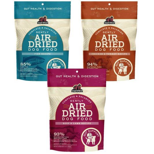 Air Dried Gut Health Trial Pack Bundle Consisting of Beef & Lamb, Chicken & Turkey and Fish Recipes