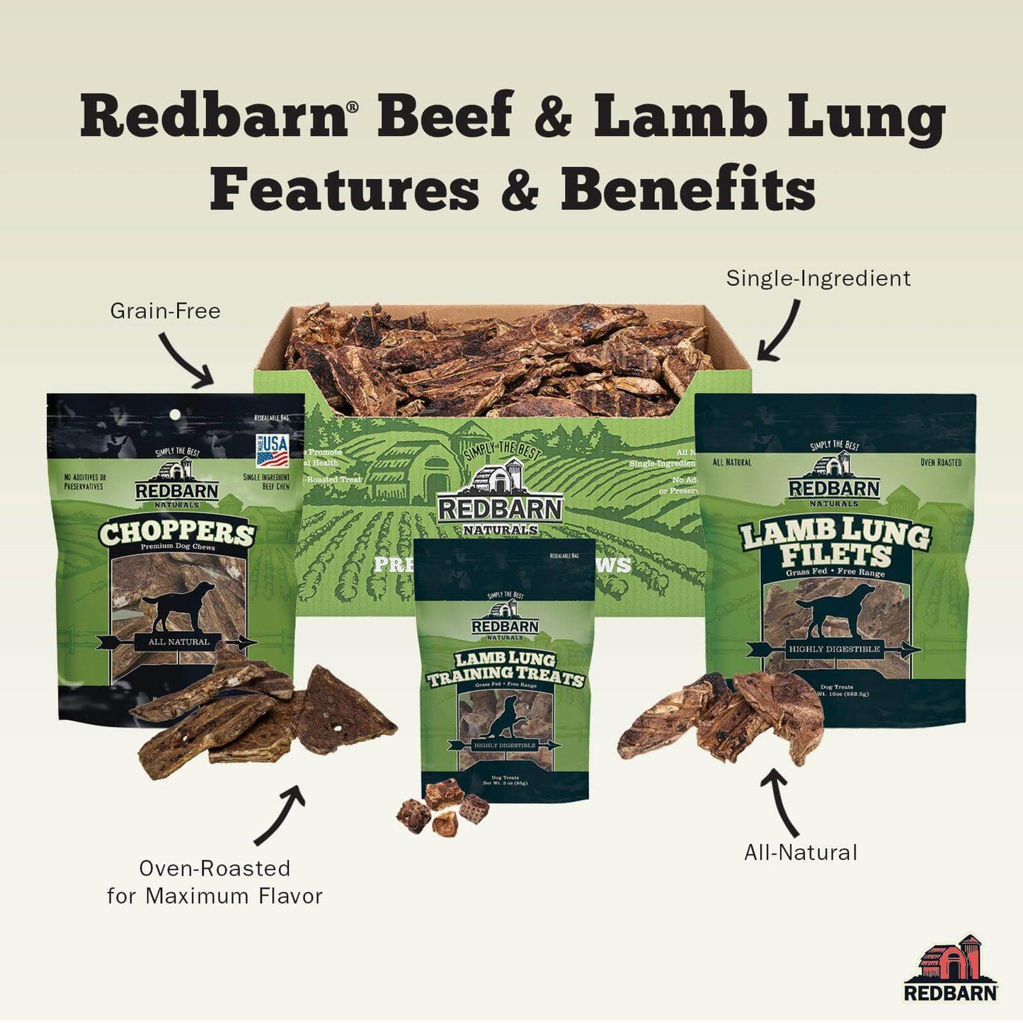 Different packs of the Redbarn Choppers®