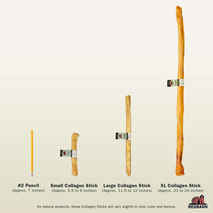 Redbarn Collagen Stick size comparison chart